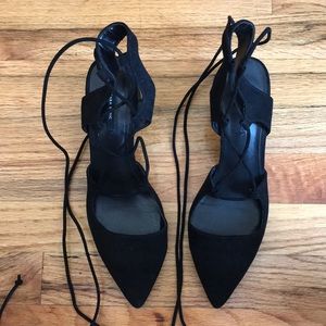 Zara Lace Up Low Heel Shoes